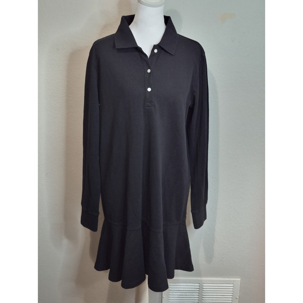 Tuckernuck Black Pique May Polo Dress Sz Small Classic Pickle Ball Quiet Luxury
